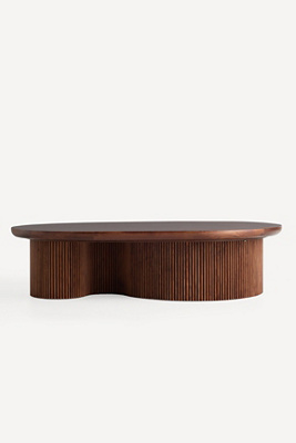 Anthropologie Scout Burl Wood Fluted Coffee Table In Brown