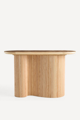 Anthropologie Scout Burl Wood Fluted Console Table In Brown