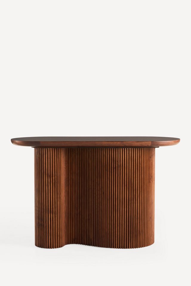 Scout Burl Wood Fluted Console Table #1