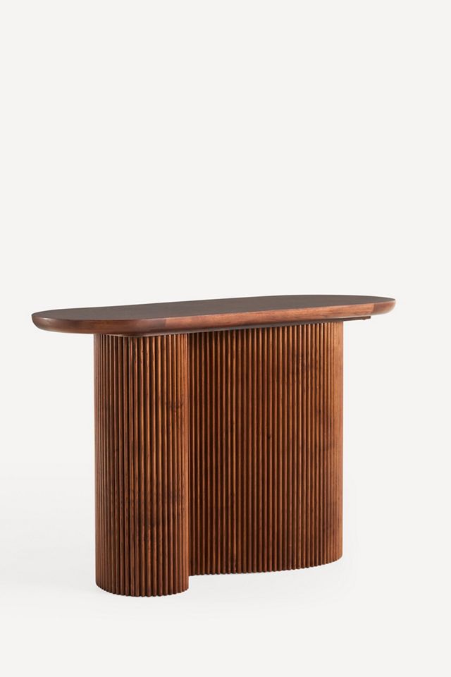 Scout Burl Wood Fluted Console Table #2
