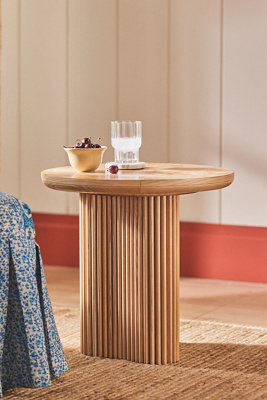 Anthropologie Scout Burl Wood Fluted Side Table In Brown