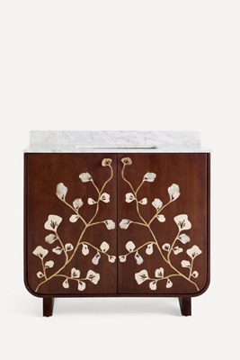 Anthropologie Toulouse Ash Wood Single Bathroom Vanity In Brown