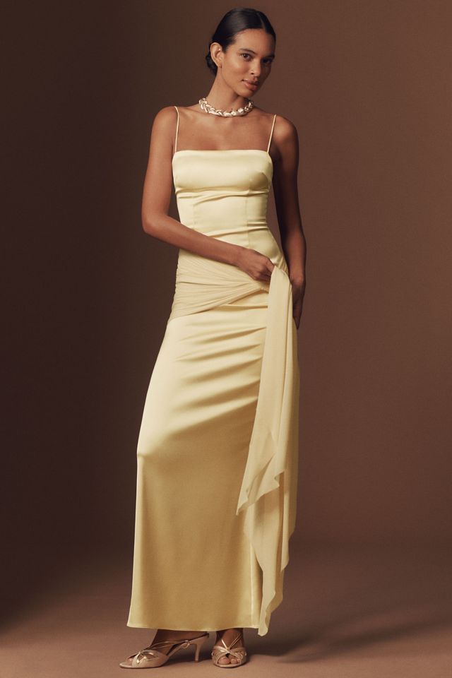 Studio Lexi Ayla Stretch Satin Faux-Wrap Mermaid Maxi Dress #2