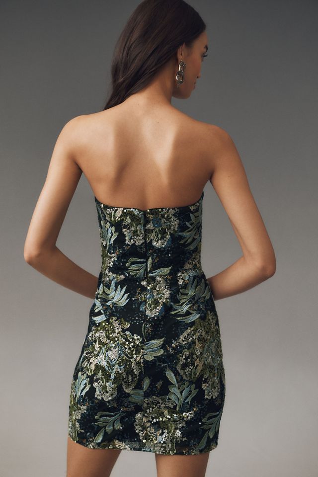 Dress The Population Camilla Floral Sequin Strapless Mini Dress #1