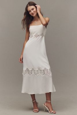Cami NYC Isadora Sleeveless Lace Panel Silk Midi Dress