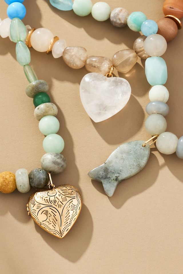 By Anthropologie Beaded Charm Necklace