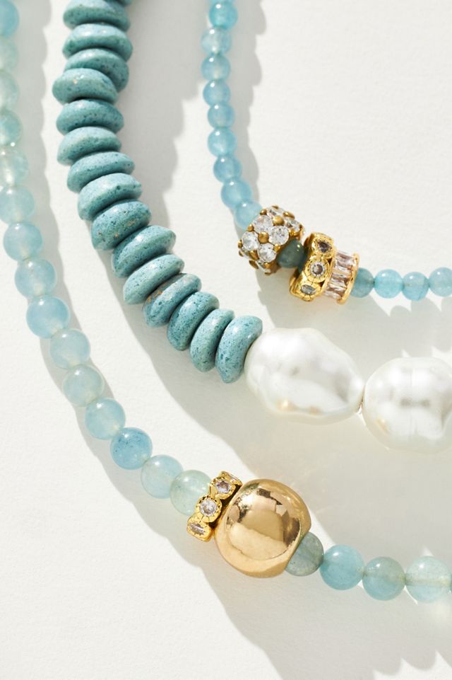 Pearl Beaded Necklaces, Set of 3