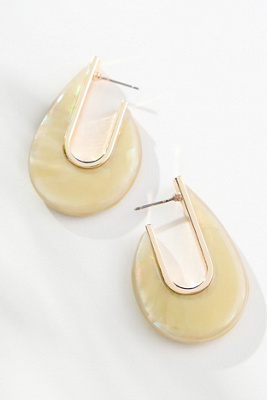 By Anthropologie Stone Droplet Hoop Earrings