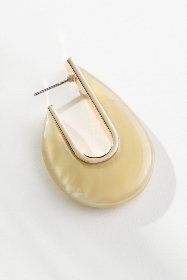 Stone Droplet Hoop Earrings #1