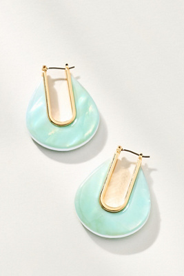 By Anthropologie Stone Droplet Hoop Earrings