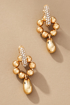 By Anthropologie Pavé Metal Charm Huggie Hoop Earrings In Gold