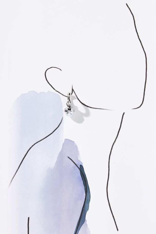 Pearl Drop Huggie Hoop Earrings #2