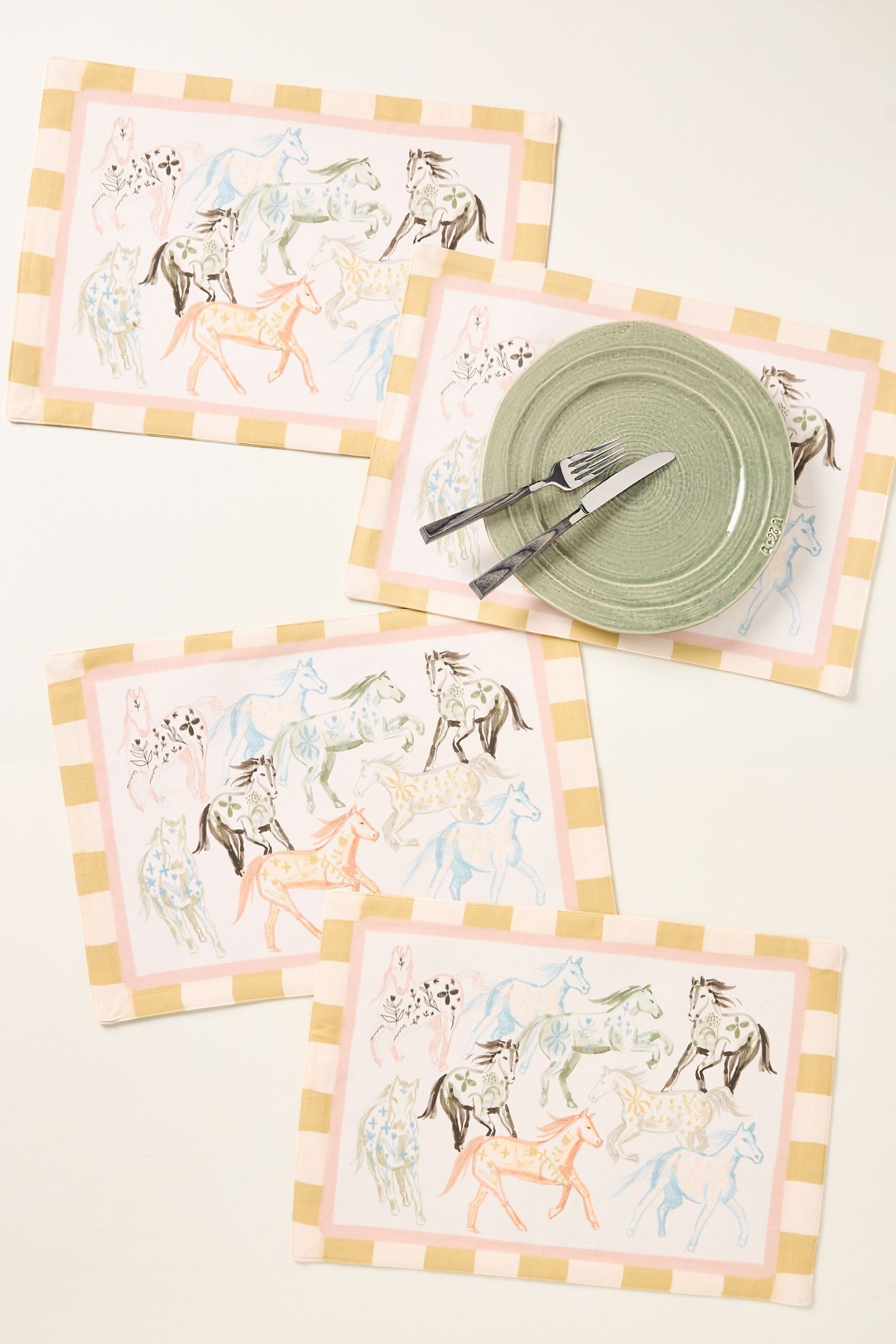 Run Wild Reversible Placemats, Set of 4 - Multi, Set Of 4