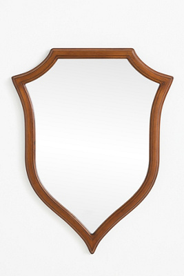 Anthropologie Elizabeth Mahogany Crest Wall Mirror