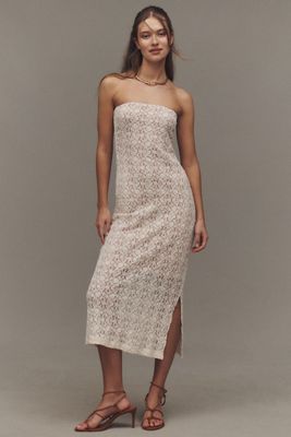 Cami NYC Castela Strapless Lace Column Midi Dress