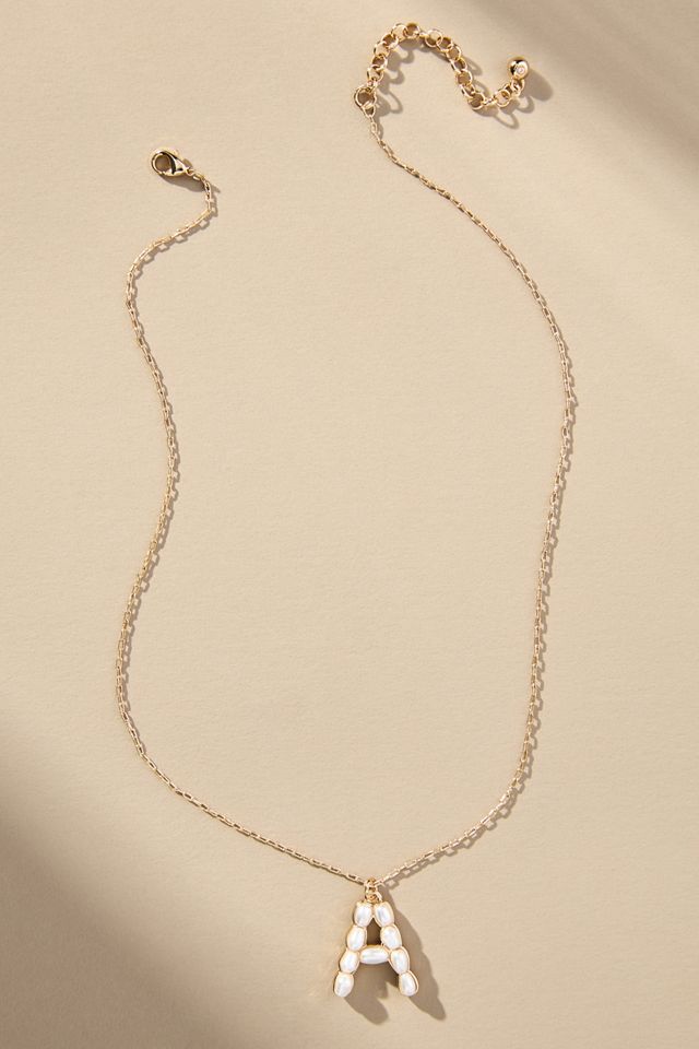 Pearl Monogram Chain Necklace #2