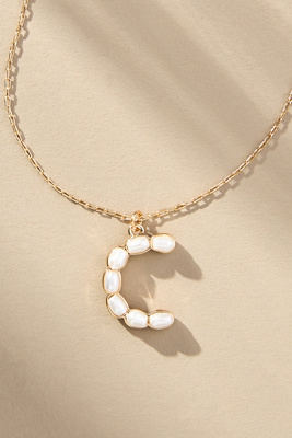By Anthropologie Pearl Monogram Chain Necklace In Alphabet