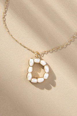 By Anthropologie Pearl Monogram Chain Necklace In Alphabet