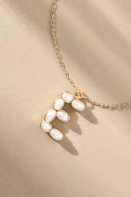 By Anthropologie Pearl Monogram Chain Necklace In Alphabet