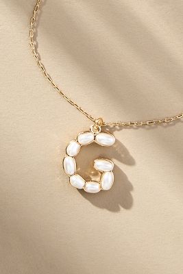 By Anthropologie Pearl Monogram Chain Necklace In Alphabet