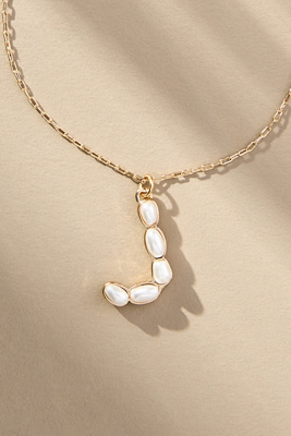By Anthropologie Pearl Monogram Chain Necklace In Alphabet