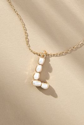By Anthropologie Pearl Monogram Chain Necklace In Alphabet
