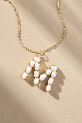 Pearl Monogram Chain Necklace