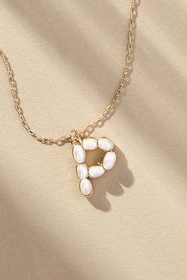 By Anthropologie Pearl Monogram Chain Necklace In Alphabet
