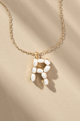 By Anthropologie Pearl Monogram Chain Necklace In Alphabet