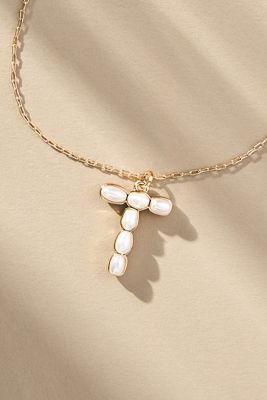 Pearl Monogram Chain Necklace