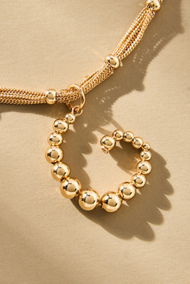 By Anthropologie Beaded Letter Monogram Necklace