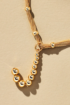 By Anthropologie Beaded Letter Monogram Necklace