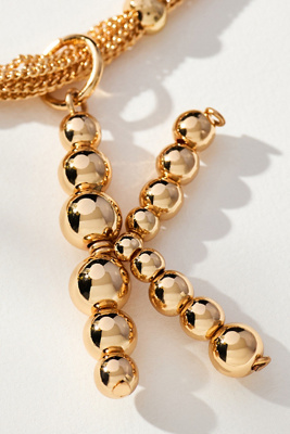 By Anthropologie Beaded Letter Monogram Necklace In Alphabet