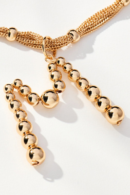 By Anthropologie Beaded Letter Monogram Necklace In Alphabet