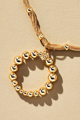 By Anthropologie Beaded Letter Monogram Necklace