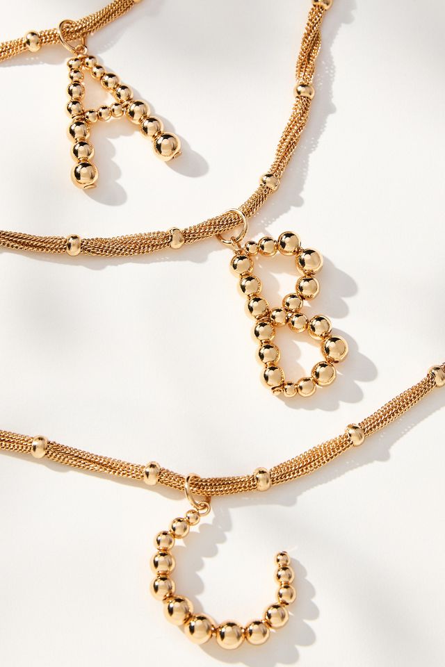 Beaded Letter Monogram Necklace #1