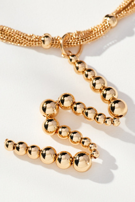 By Anthropologie Beaded Letter Monogram Necklace In Alphabet