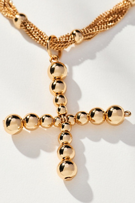 By Anthropologie Beaded Letter Monogram Necklace In Alphabet