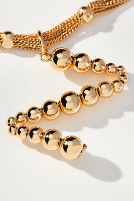 By Anthropologie Beaded Letter Monogram Necklace In Alphabet