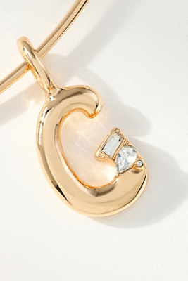 By Anthropologie Crystal-embellished Bubble Letter Monogram Collar Necklace In Alphabet