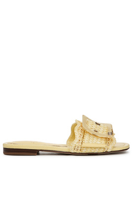 Sam Edelman Bambi Slide Sandal Buttercup Yellow Raffia In Yellow