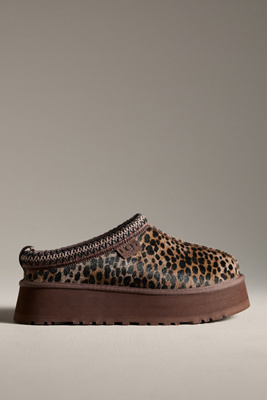 Ugg Tazz Caspian Leopard-print Platform Mules In Brown