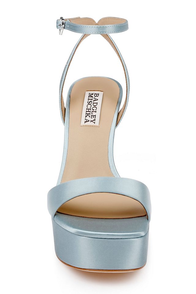 Badgley Mischka Caia Satin Platform Heels #1