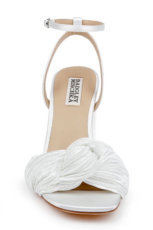 Badgley Mischka Dafne Satin Open-Toe Block Heels #1