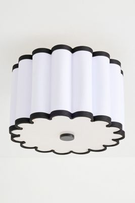 Maeve Scalloped Fabric Flush Mount Ceiling Light