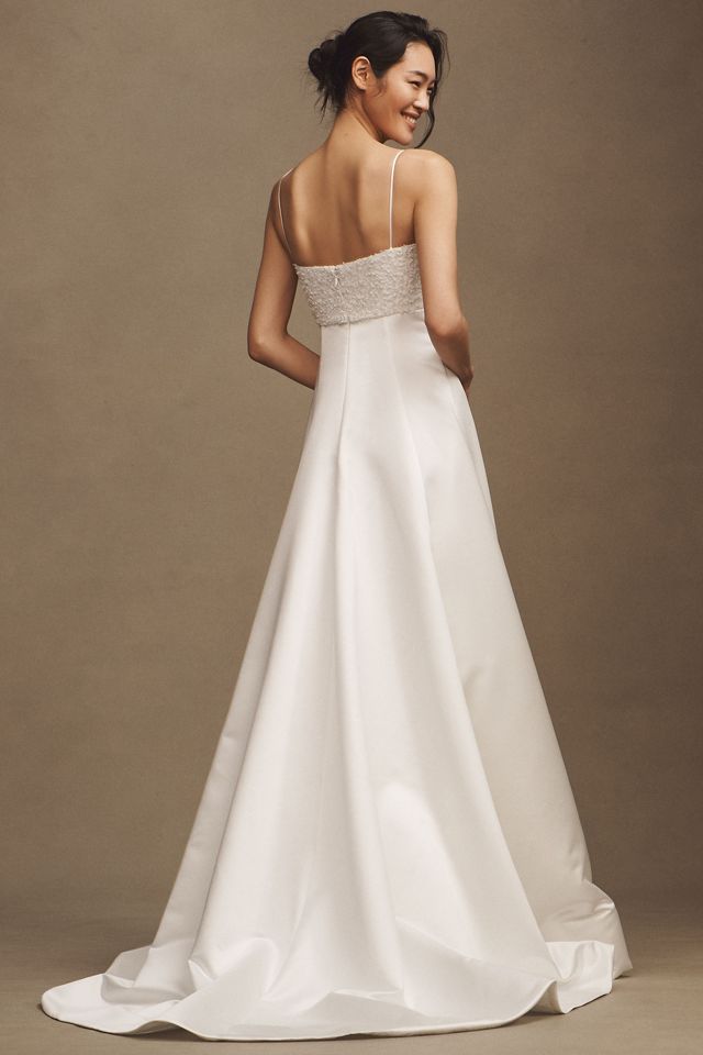 Costarellos Cornilia Strapless Mikado Beaded Cut-Out Wedding Gown  #1