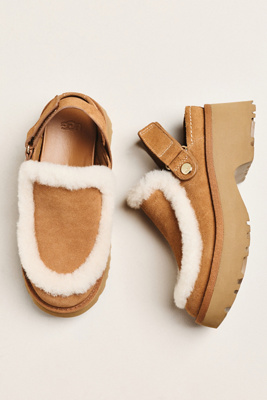 Ugg Esme Suede Slingback Clogs In Brown