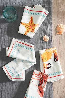 Sea Life Cotton Napkins, Set of 4