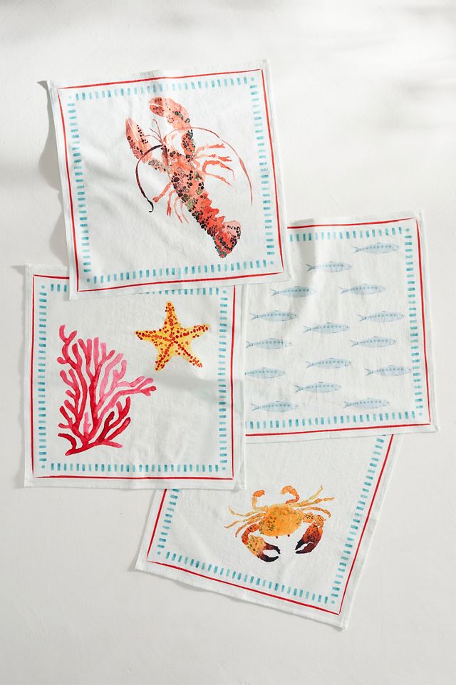 Sea Life Cotton Napkins, Set of 4 #2