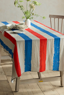 Terrain Americana Stripe Linen Tablecloth